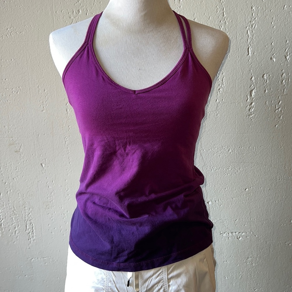 lululemon purple dip dye cotton tank. Size 8.